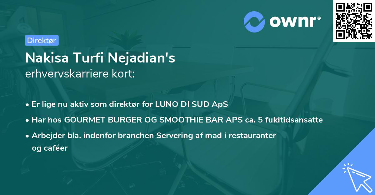 Nakisa Turfi Nejadian's erhvervskarriere kort