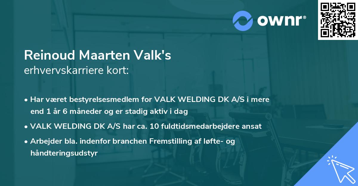 Reinoud Maarten Valk's erhvervskarriere kort