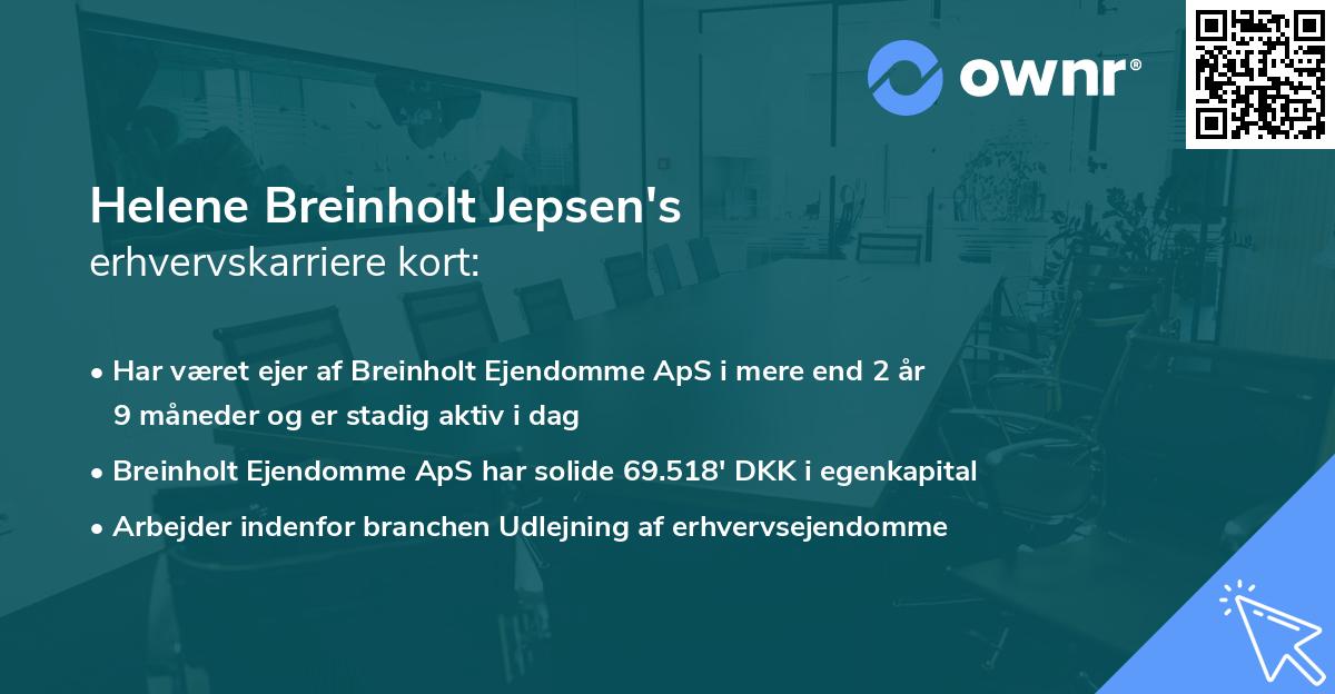 Helene Breinholt Jepsen's erhvervskarriere kort