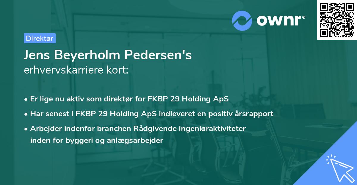 Jens Beyerholm Pedersen's erhvervskarriere kort