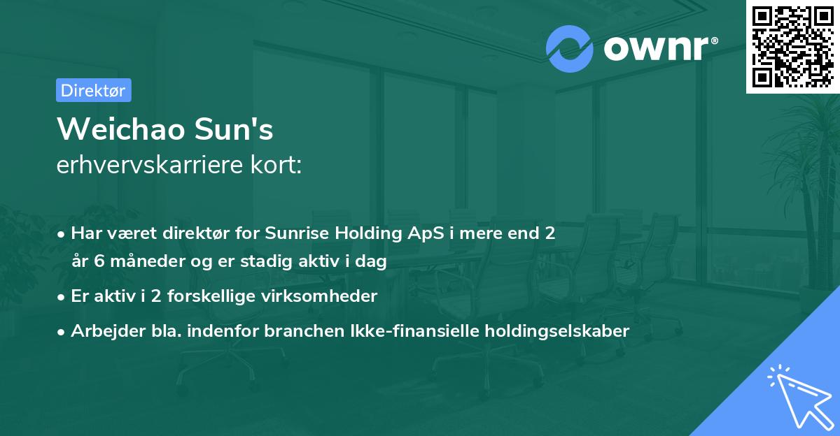 Weichao Sun's erhvervskarriere kort