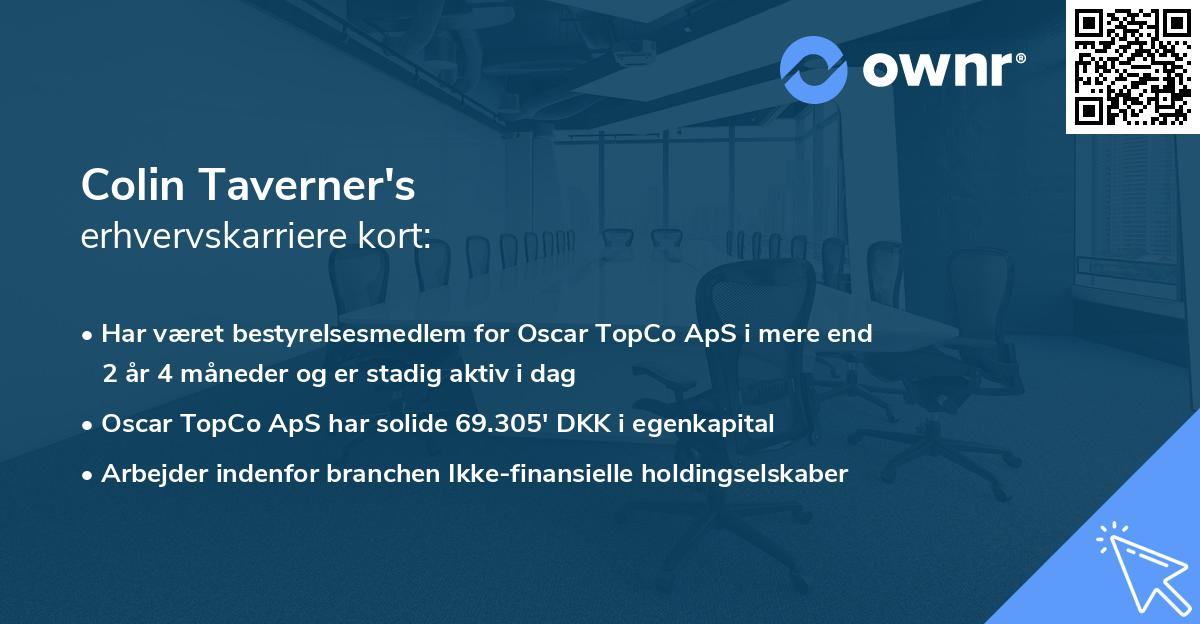 Colin Taverner's erhvervskarriere kort