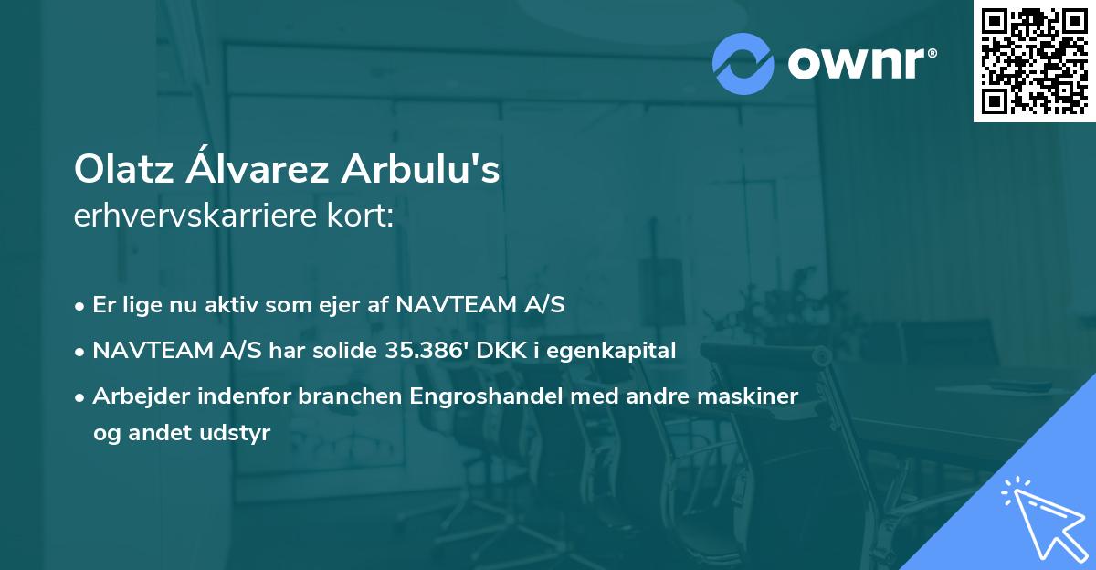 Olatz Álvarez Arbulu's erhvervskarriere kort