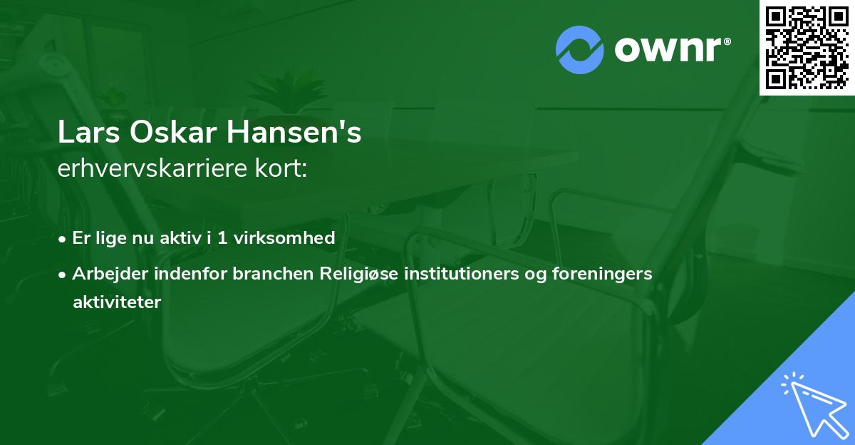 Lars Oskar Hansen's erhvervskarriere kort