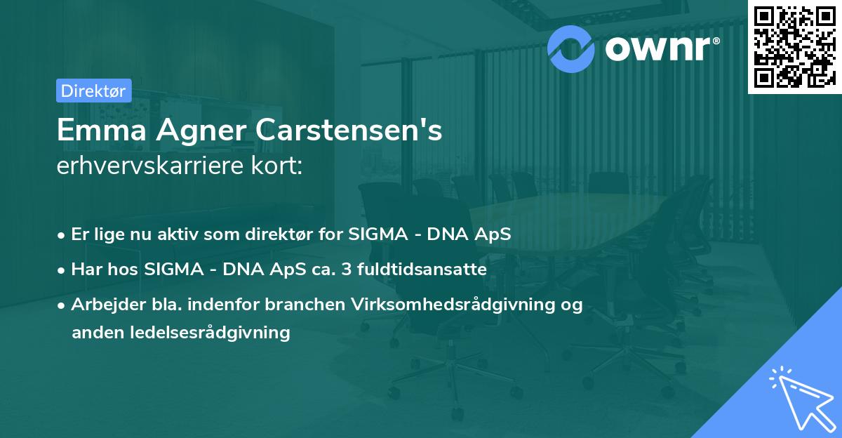 Emma Agner Carstensen's erhvervskarriere kort