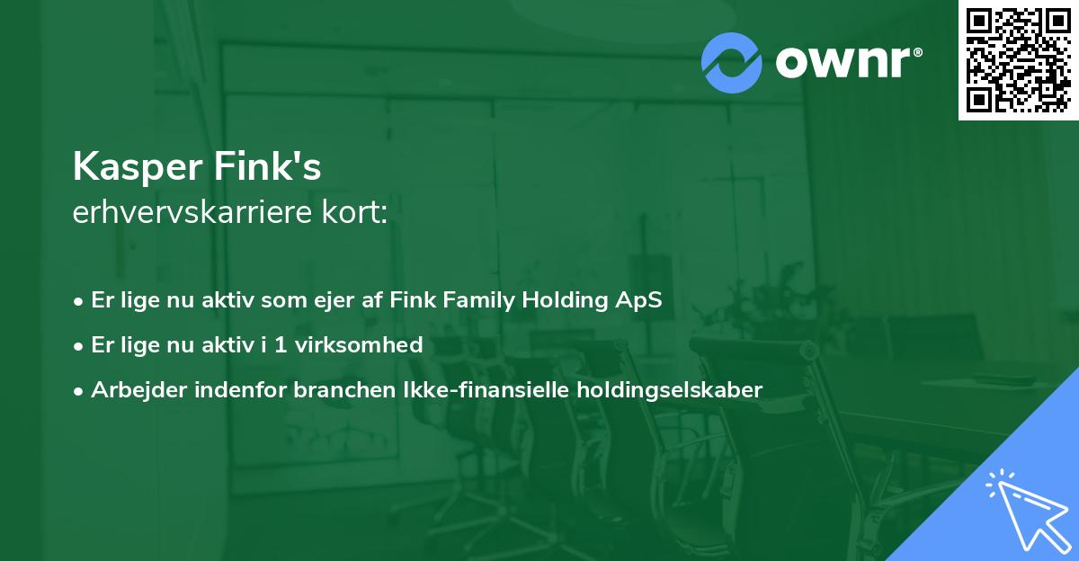 Kasper Fink's erhvervskarriere kort