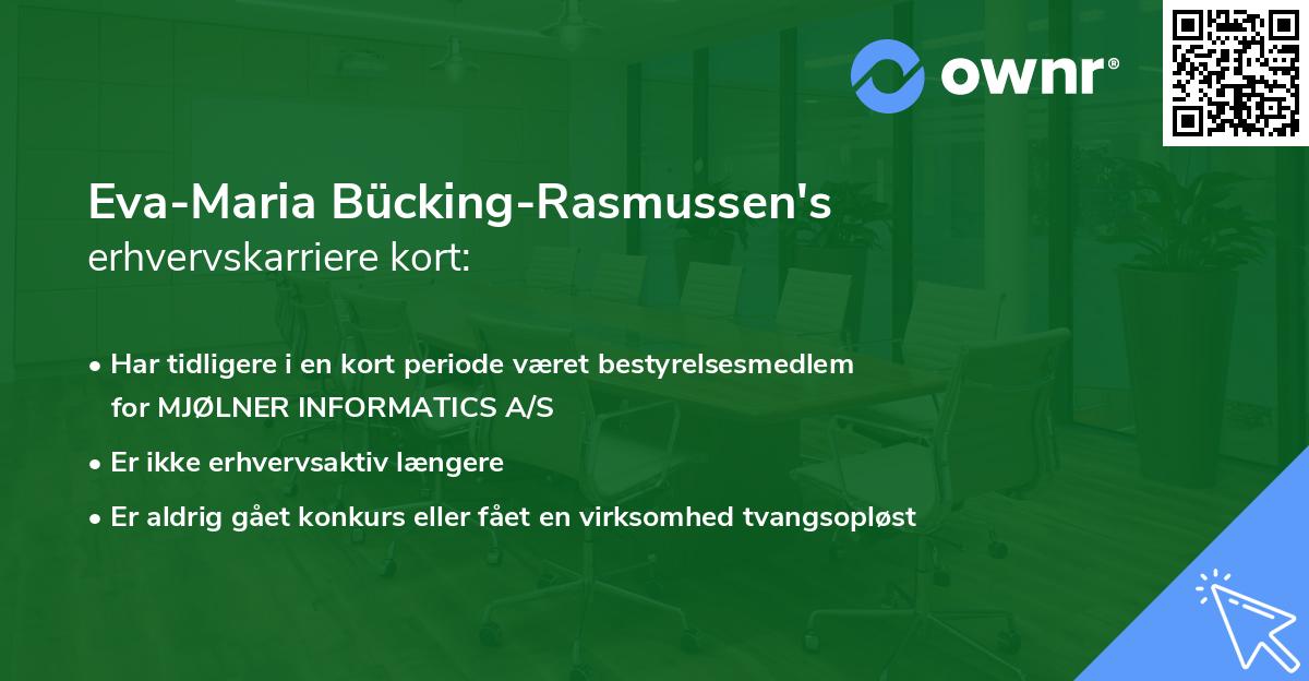 Eva-Maria Bücking-Rasmussen's erhvervskarriere kort