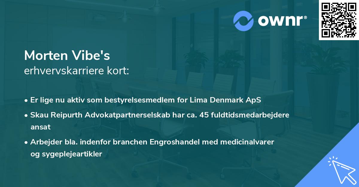 Morten Vibe's erhvervskarriere kort