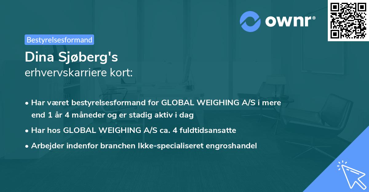 Dina Sjøberg's erhvervskarriere kort