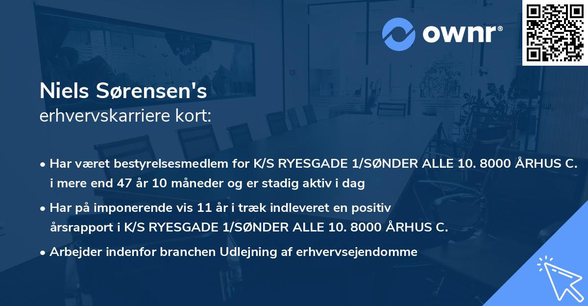 Niels Sørensen's erhvervskarriere kort