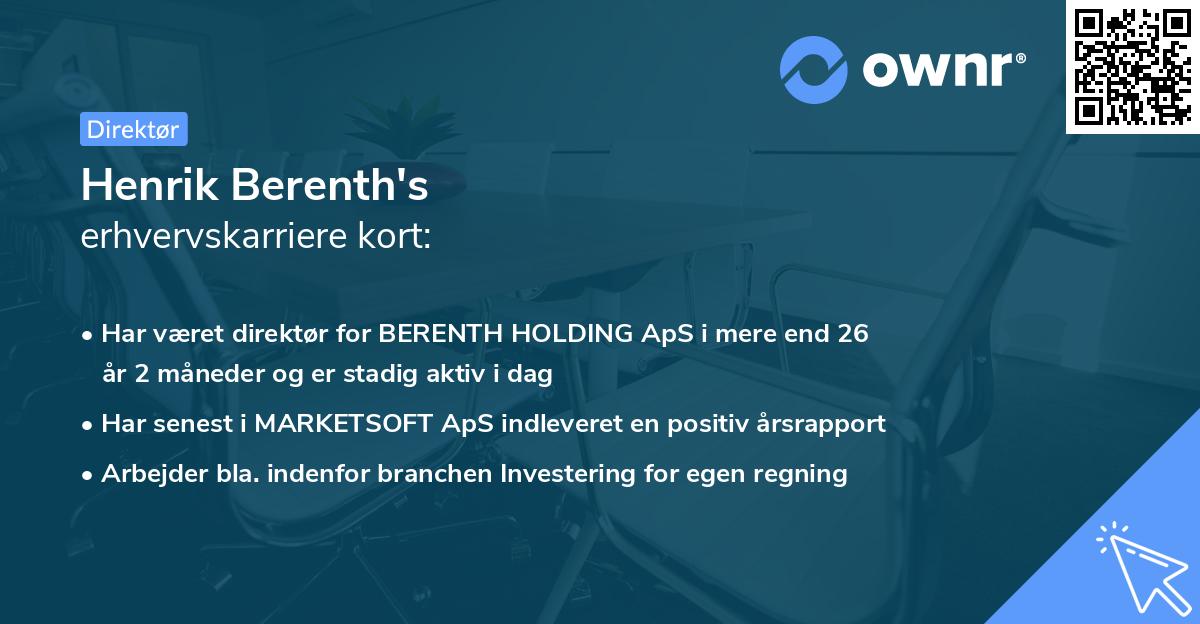 Henrik Berenth's erhvervskarriere kort
