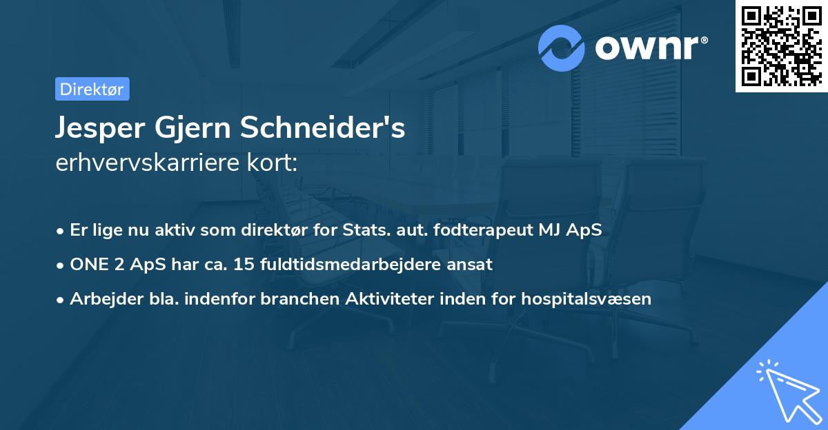 Jesper Gjern Schneider's erhvervskarriere kort
