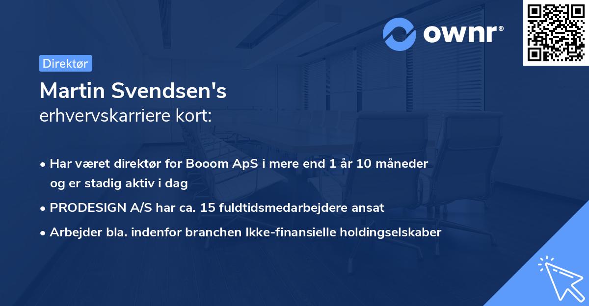 Martin Svendsen's erhvervskarriere kort
