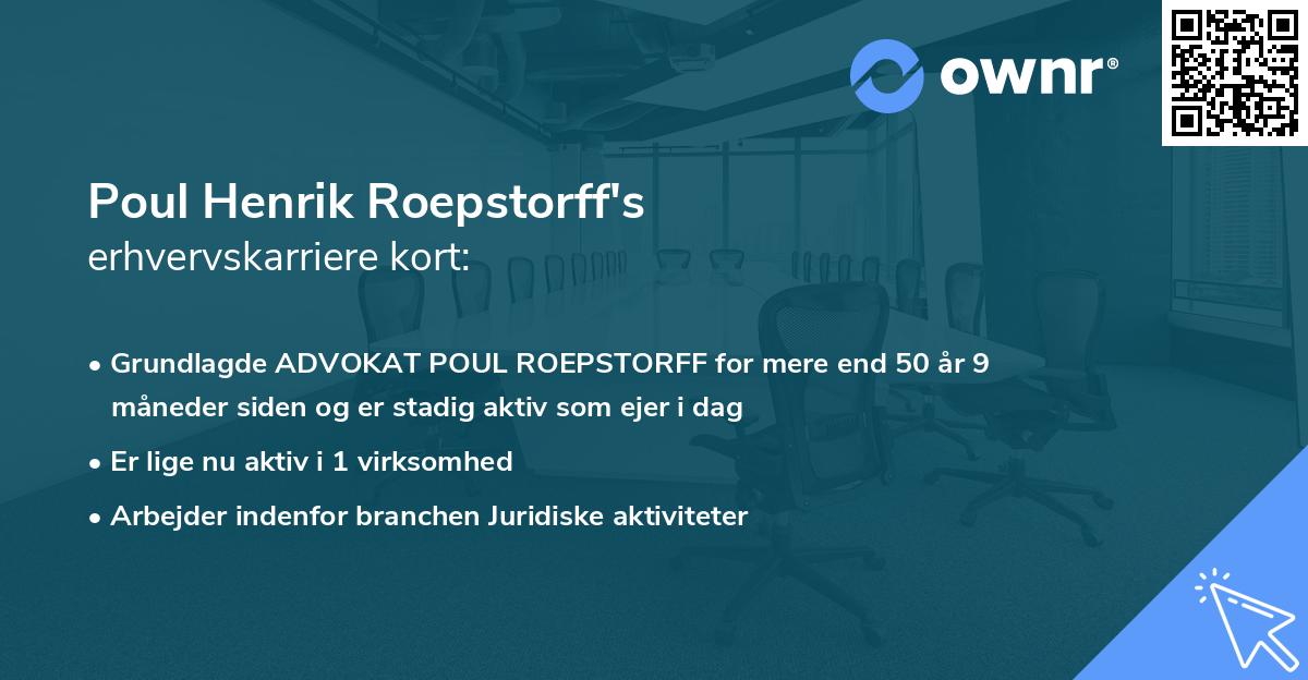Poul Henrik Roepstorff's erhvervskarriere kort