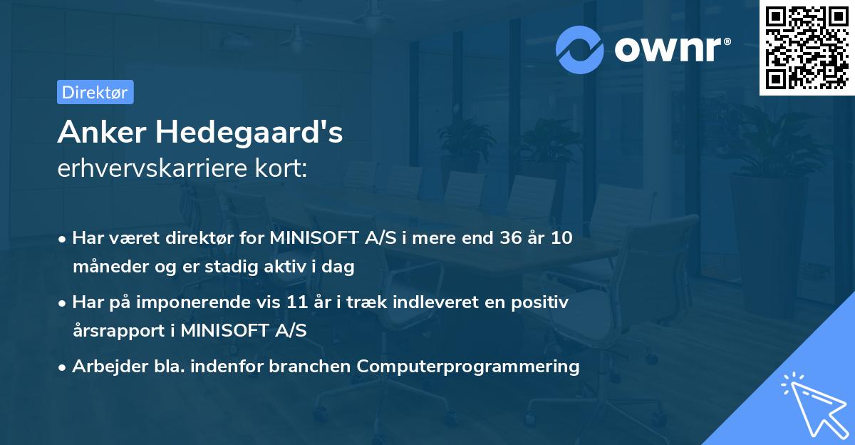 Anker Hedegaard's erhvervskarriere kort