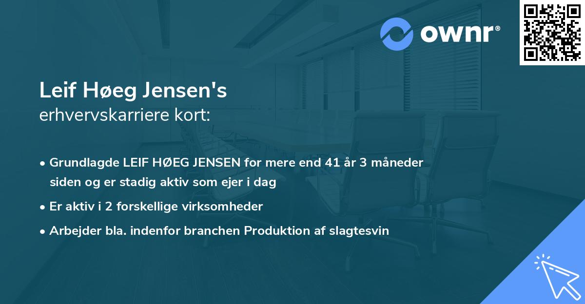 Leif Høeg Jensen's erhvervskarriere kort