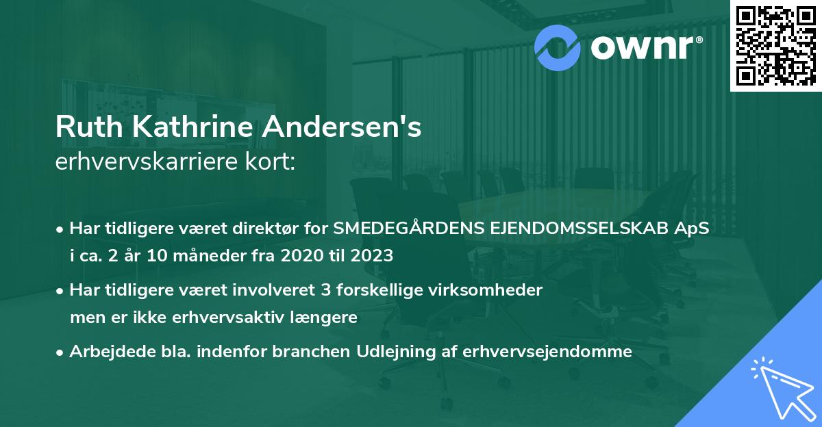 Ruth Kathrine Andersen's erhvervskarriere kort