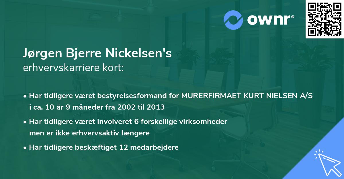Jørgen Bjerre Nickelsen's erhvervskarriere kort