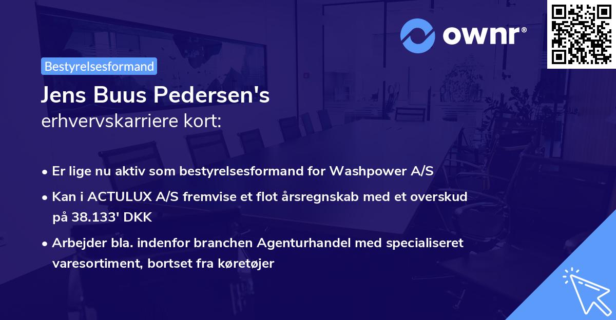 Jens Buus Pedersen's erhvervskarriere kort