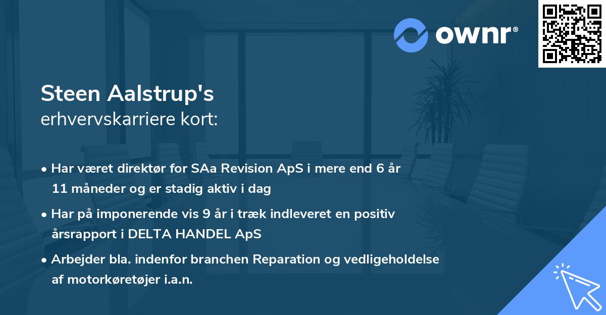 Steen Aalstrup's erhvervskarriere kort