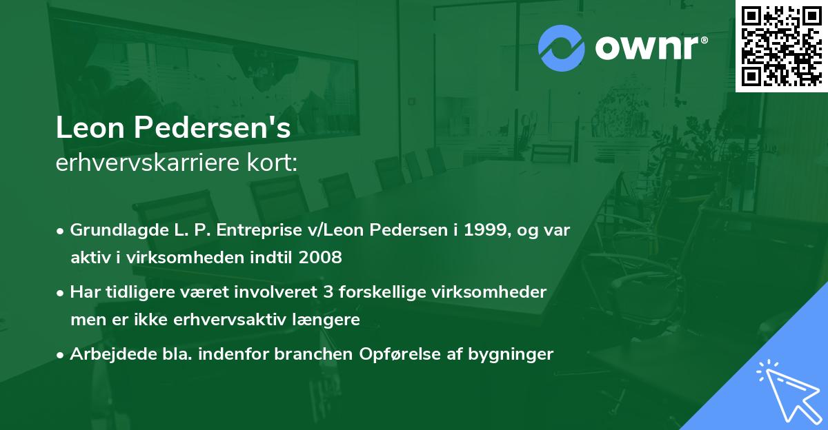 Leon Pedersen's erhvervskarriere kort