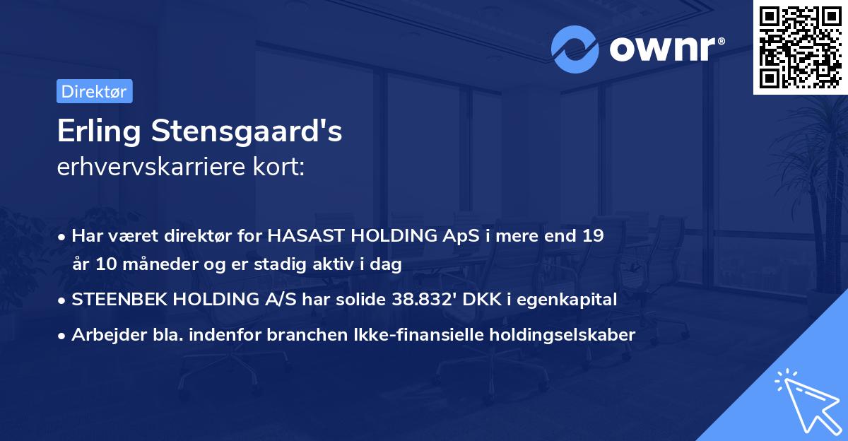 Erling Stensgaard's erhvervskarriere kort