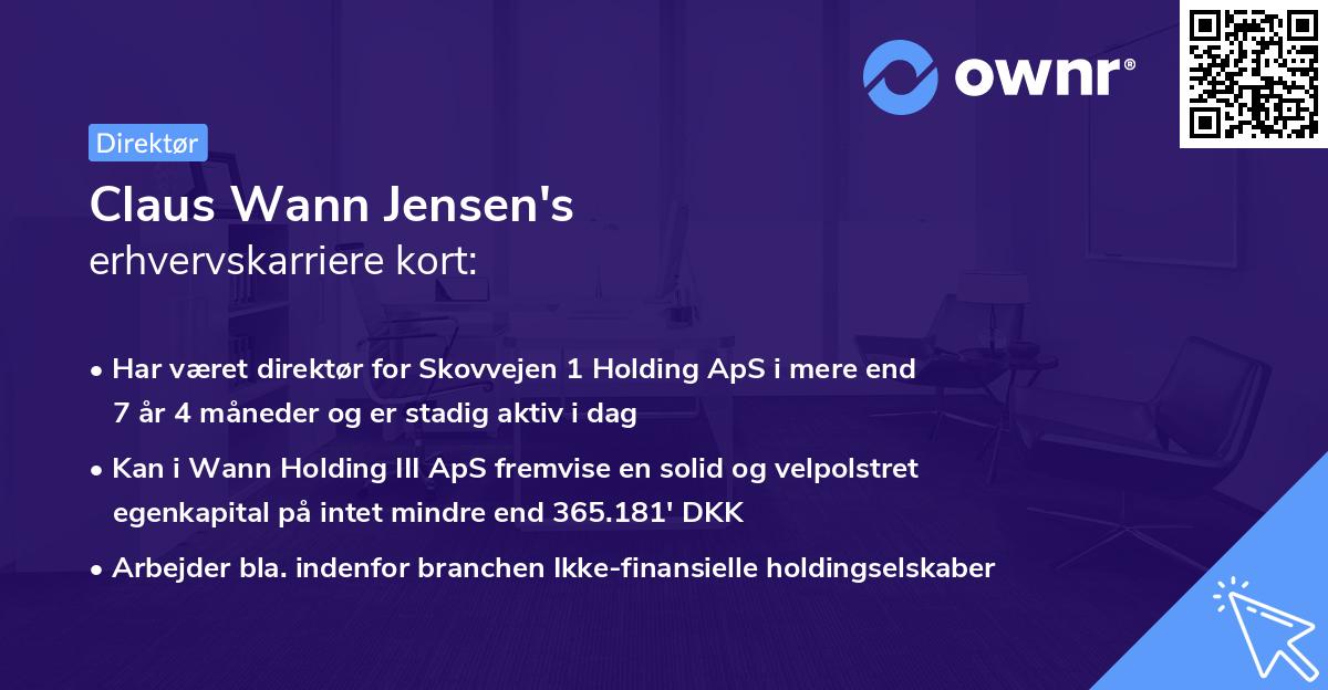 Claus Wann Jensen's erhvervskarriere kort