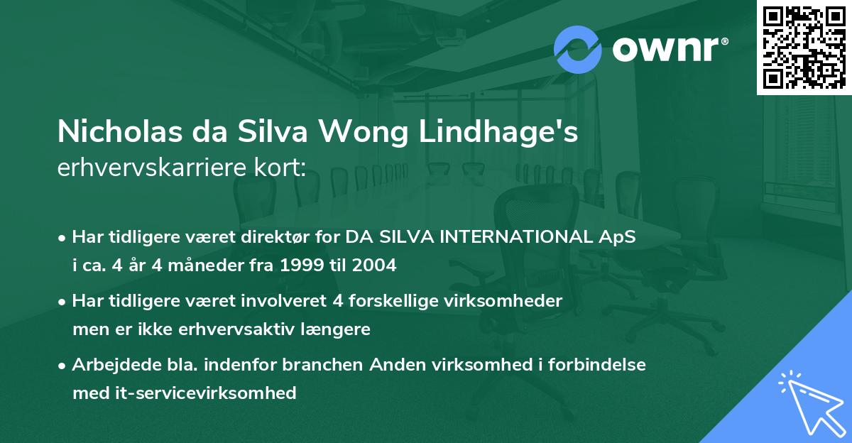 Nicholas da Silva Wong Lindhage's erhvervskarriere kort