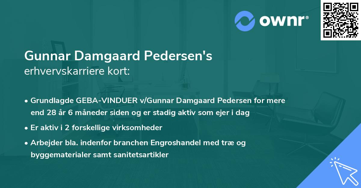 Gunnar Damgaard Pedersen's erhvervskarriere kort