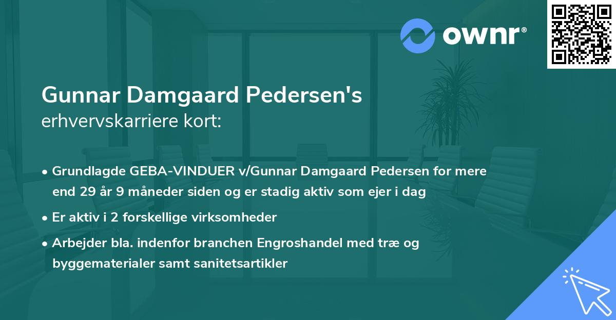 Gunnar Damgaard Pedersen's erhvervskarriere kort