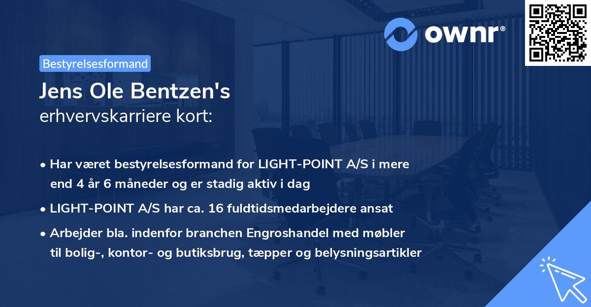 Jens Ole Bentzen's erhvervskarriere kort