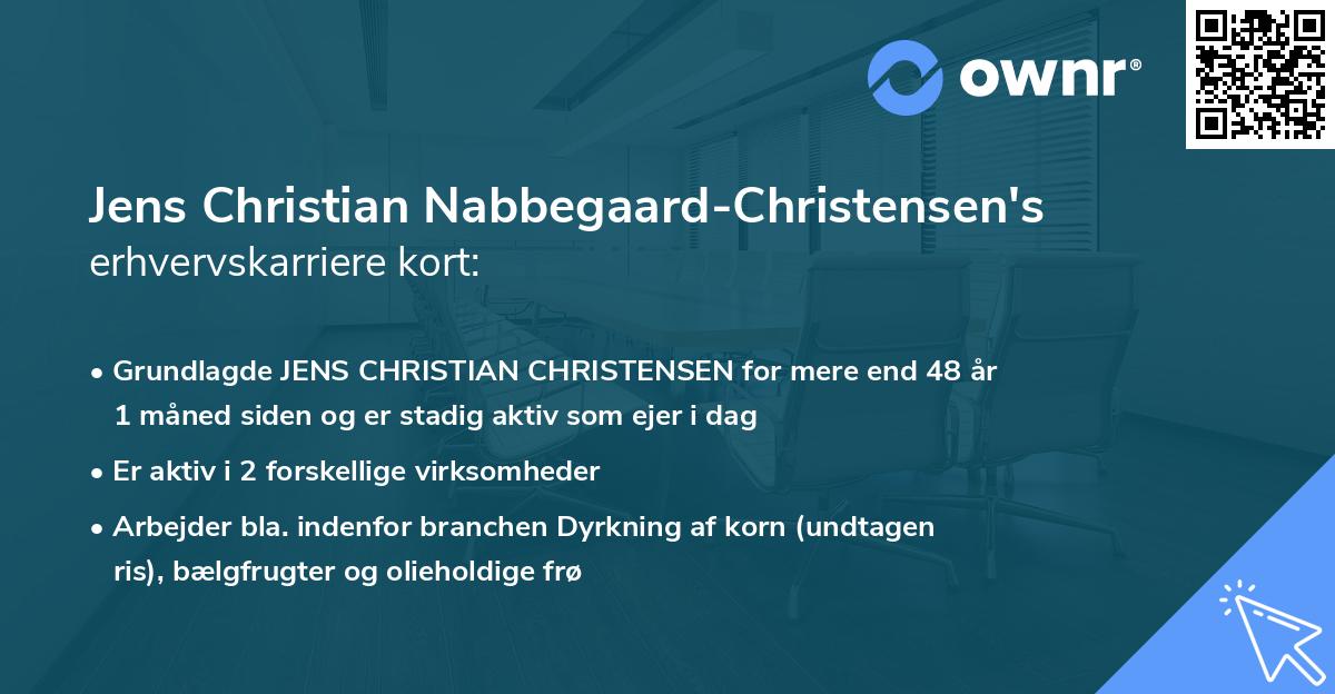 Jens Christian Nabbegaard-Christensen's erhvervskarriere kort
