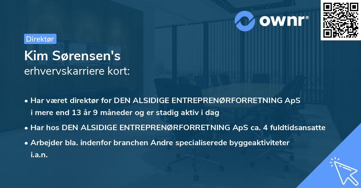 Kim Sørensen's erhvervskarriere kort