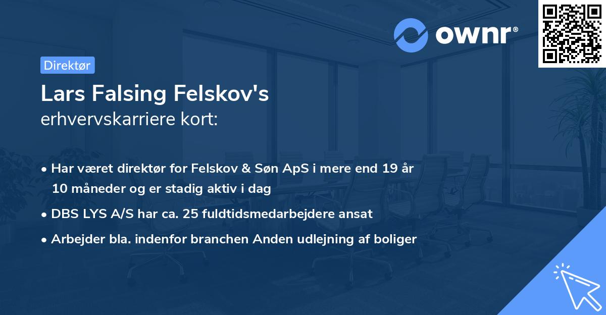 Lars Falsing Felskov's erhvervskarriere kort