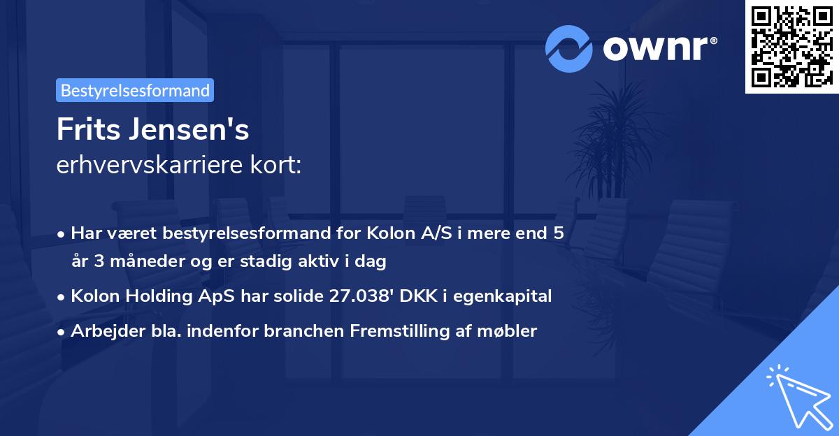 Frits Jensen's erhvervskarriere kort
