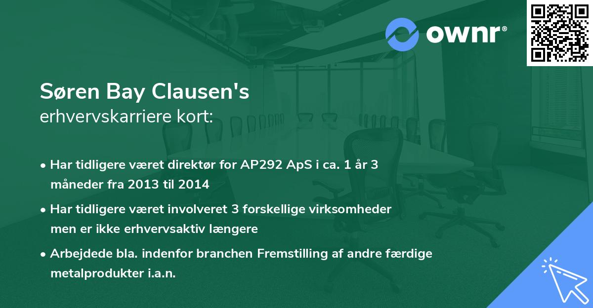 Søren Bay Clausen's erhvervskarriere kort