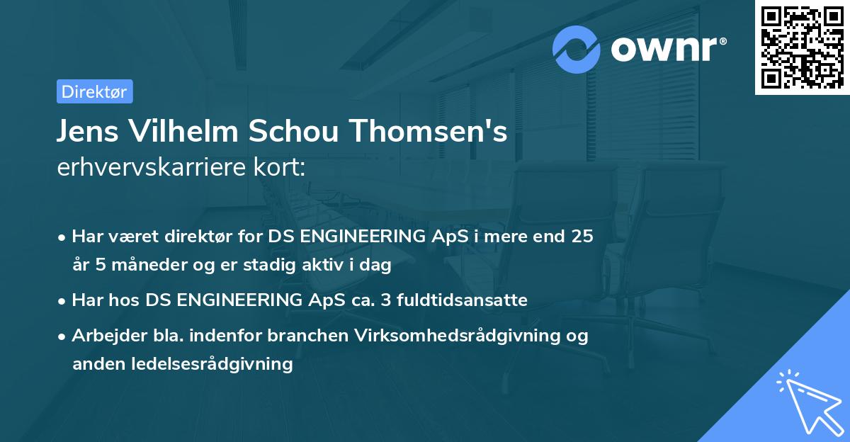 Jens Vilhelm Schou Thomsen's erhvervskarriere kort