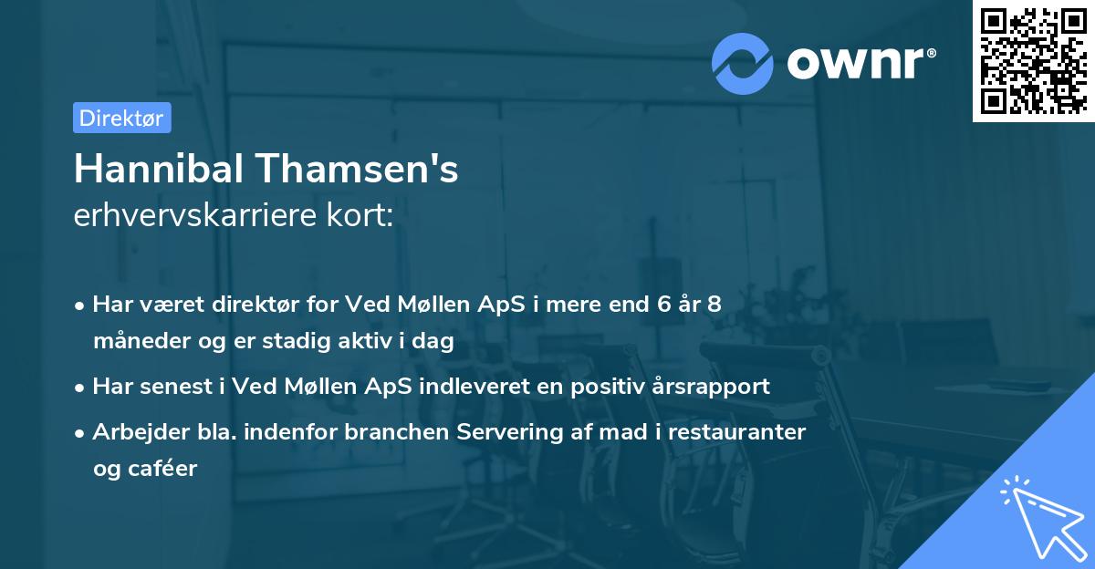 Hannibal Thamsen's erhvervskarriere kort