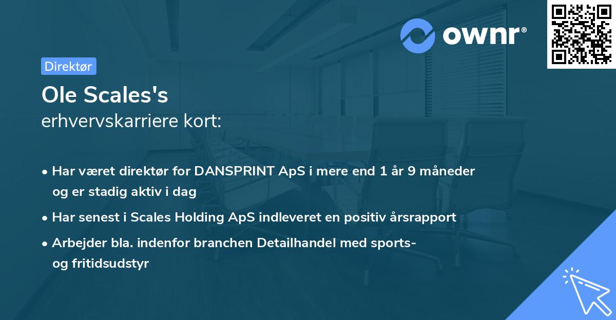 Ole Scales's erhvervskarriere kort