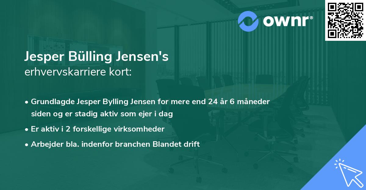 Jesper Bülling Jensen's erhvervskarriere kort