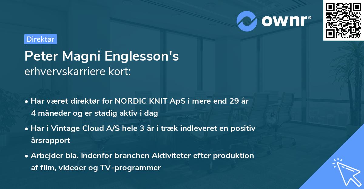 Peter Magni Englesson's erhvervskarriere kort