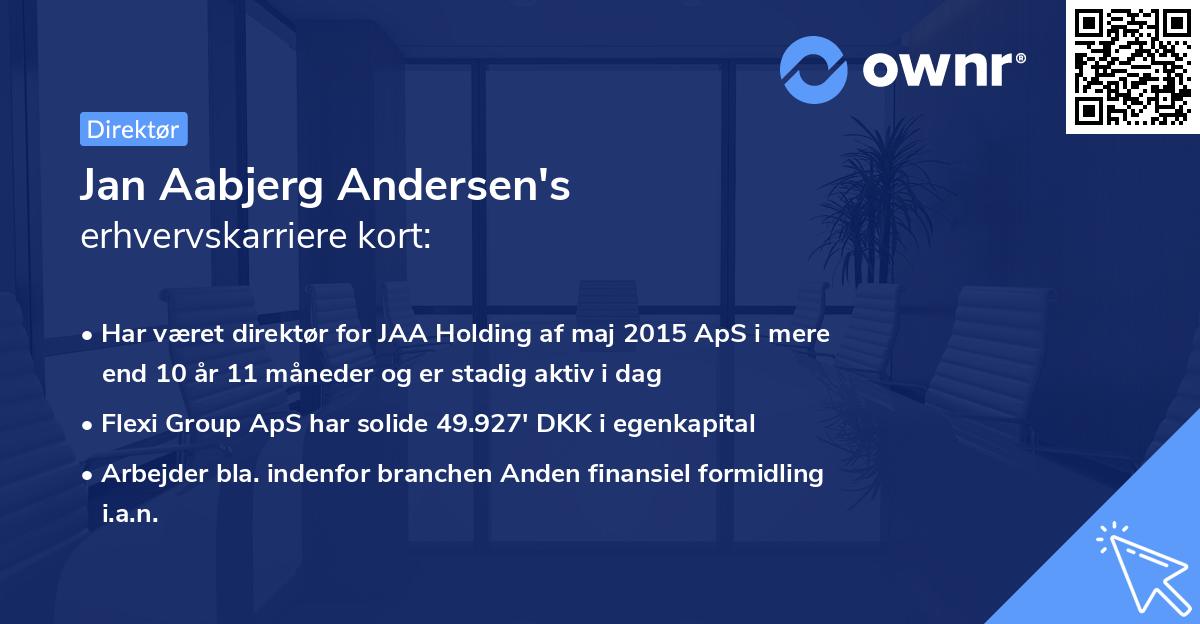Jan Aabjerg Andersen's erhvervskarriere kort