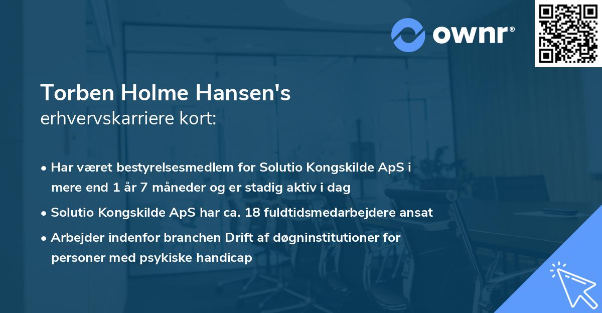 Torben Holme Hansen's erhvervskarriere kort