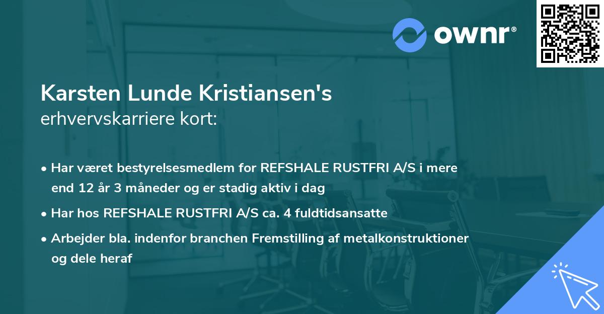 Karsten Lunde Kristiansen's erhvervskarriere kort