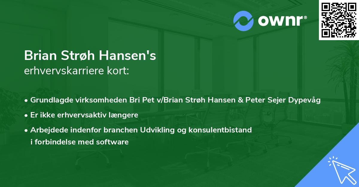 Brian Strøh Hansen's erhvervskarriere kort