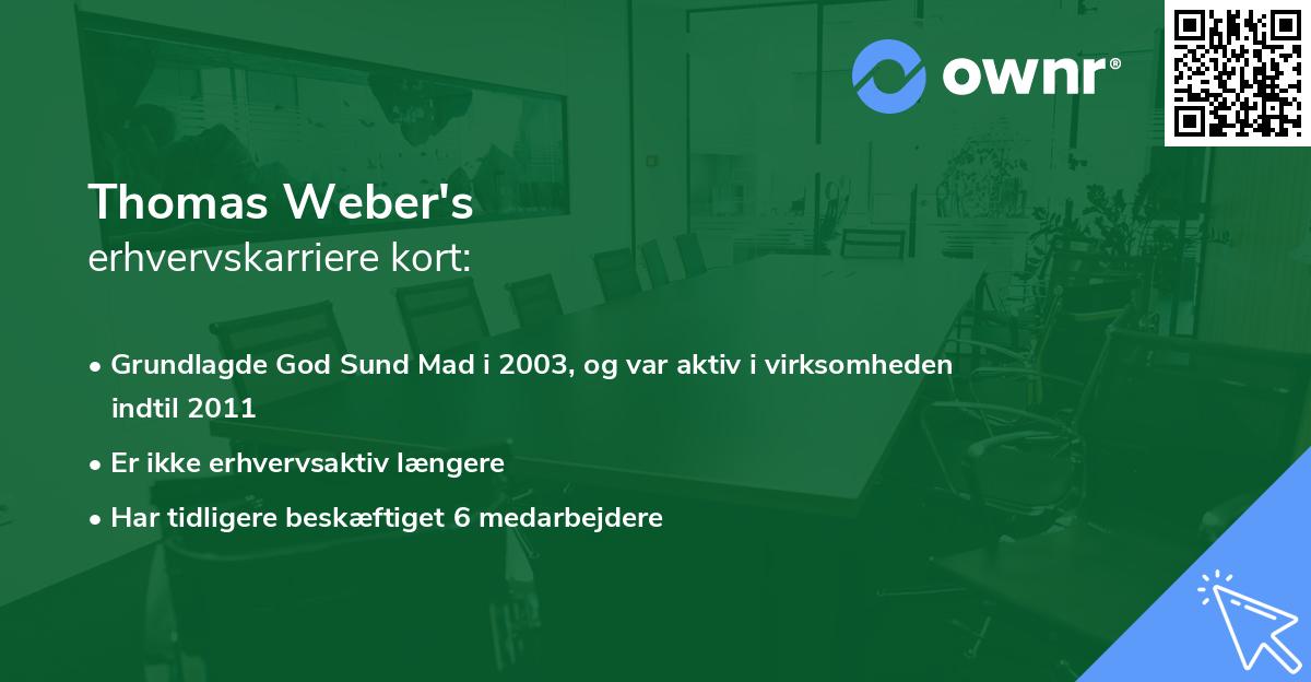 Thomas Weber's erhvervskarriere kort