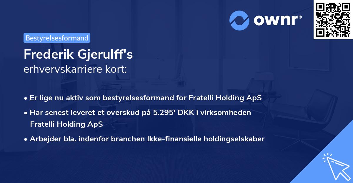 Frederik Gjerulff's erhvervskarriere kort