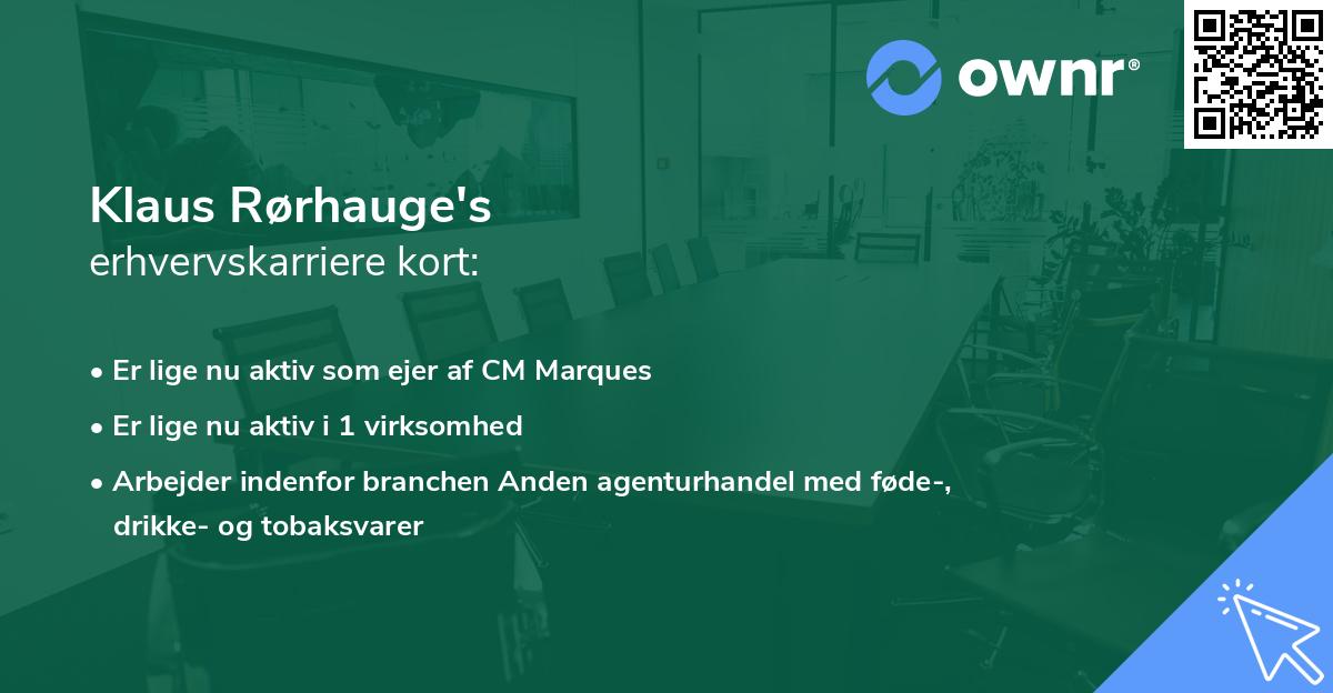 Klaus Rørhauge's erhvervskarriere kort