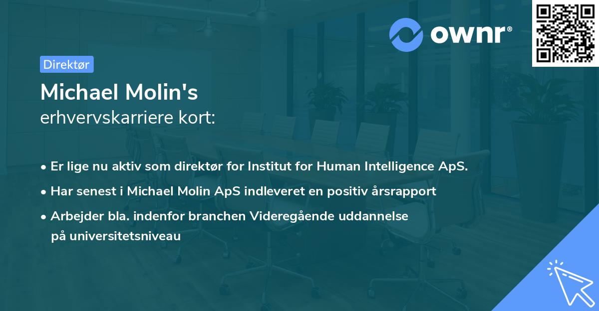 Michael Molin's erhvervskarriere kort