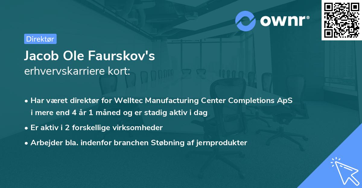 Jacob Ole Faurskov's erhvervskarriere kort